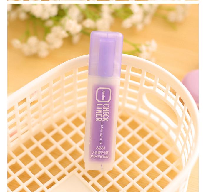 Jonvon Satone 6 Colors Highlighter Pen Stationery Korean Student Large Capacity Writing Markers Highlighters Pen School: Purple