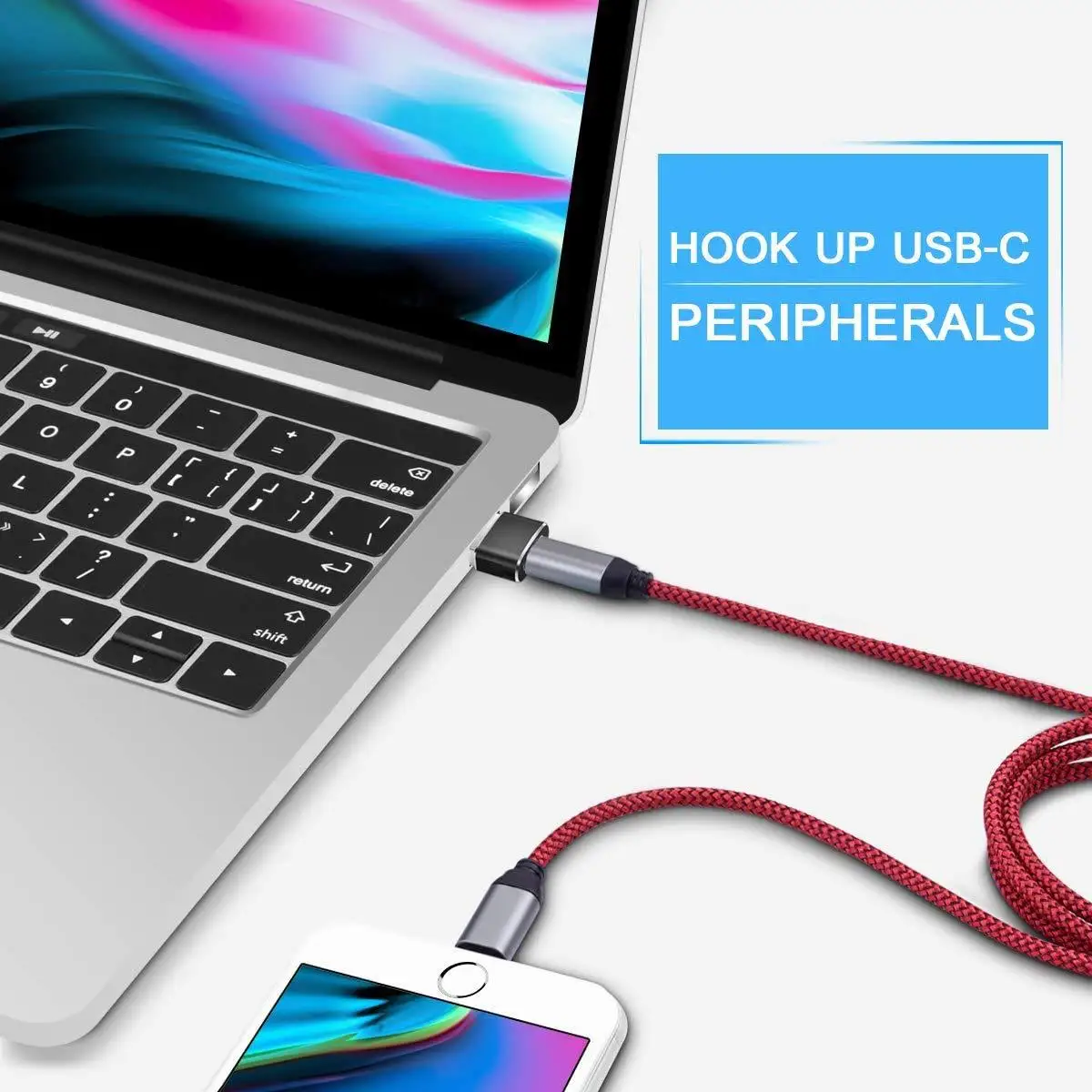 USB otg Stecker zu Typ C Buchse Kabel adapter Stecker Konverter Ladegerät für iPhone 11 12 13 14 Pro Max Apple MacBook Computer