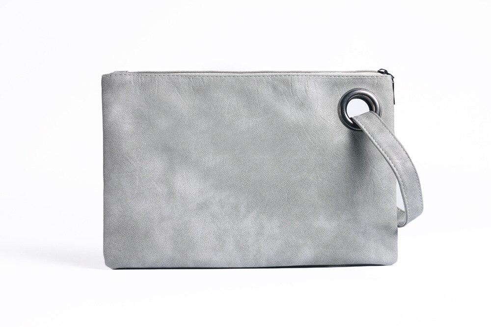 solid vrouwen clutch bag leer vrouwen envelop tas clutch bag vrouwelijke Koppelingen Handtas Onmiddellijk: Light Grey