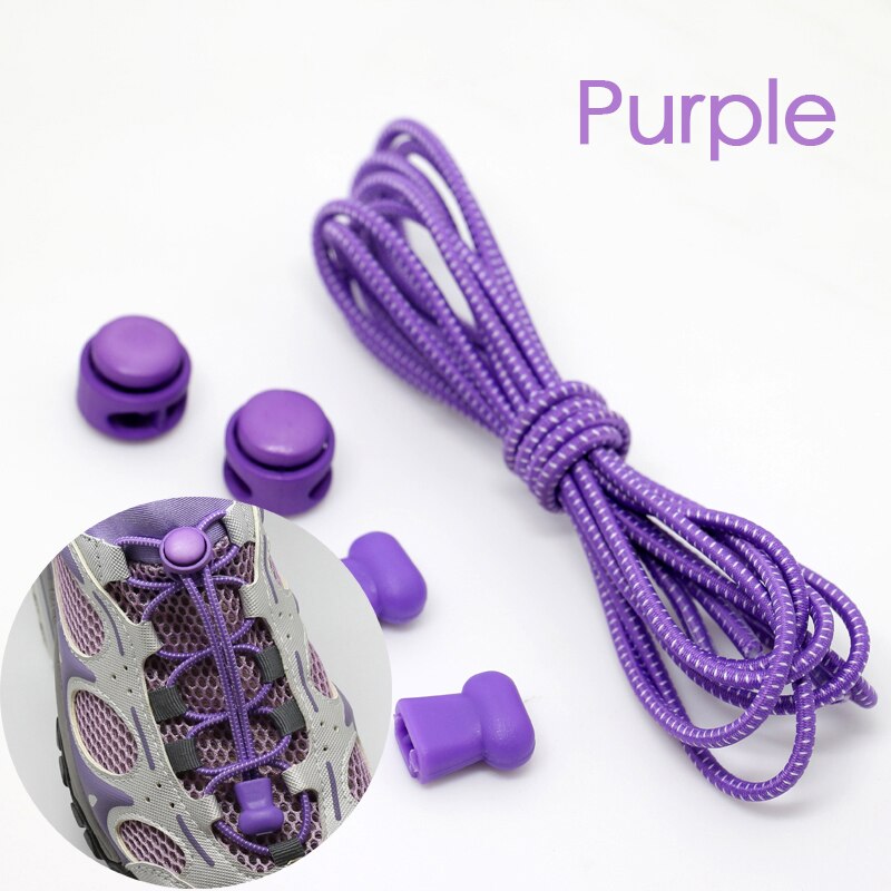 1 para sportowe elastyczne sznurowadła buty bez sznurówek sznurowadła dla dzieci dla dorosłych leniwe sznurowadła akcesoria do obuwia lacety elastique chaussure: Purple