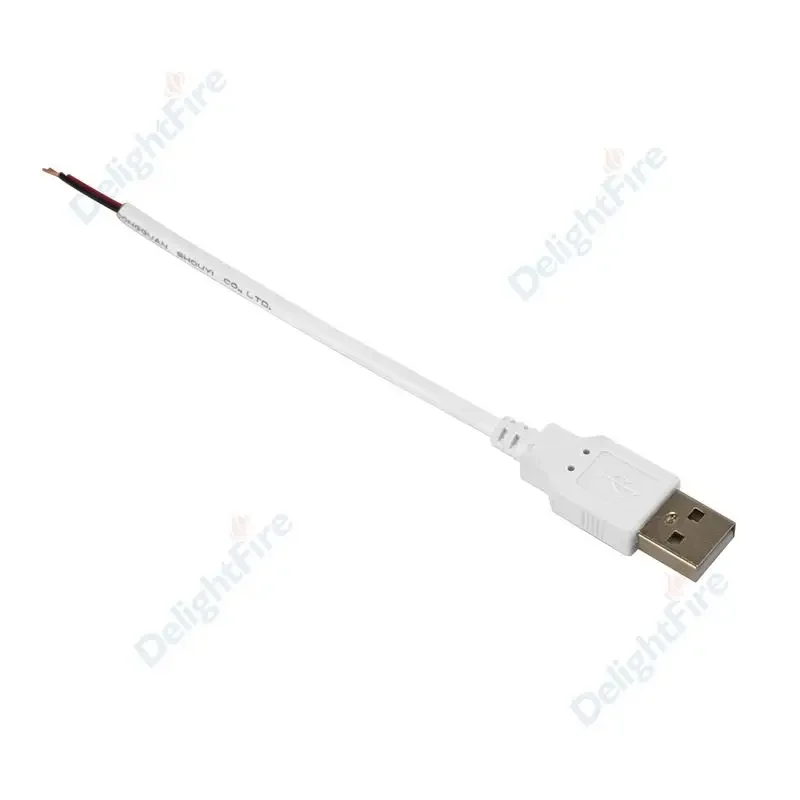 DC 5V USB 2.0 Typ A Męnarty 2-pinowy kabel Zasilacz Ładowarka robić DC5V Jednokolorowa taśma doprowadziło Światło DIY Kabel łączący
