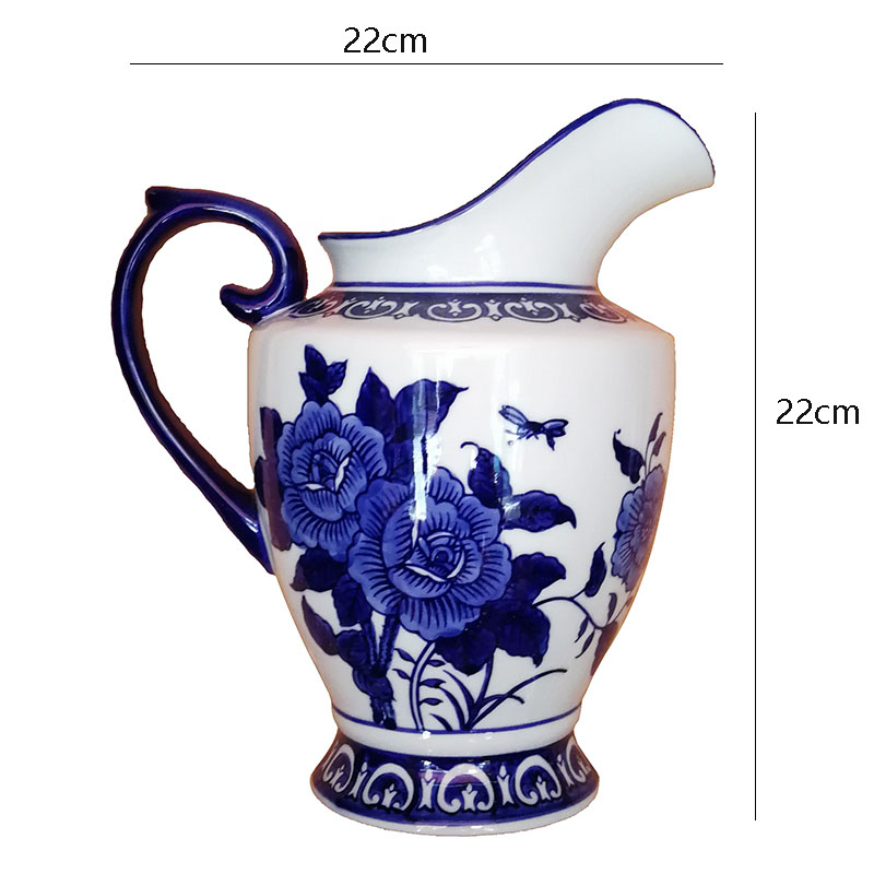 Ceramic Wall Decoration Wall Flower Arrangement Jingdezhen Ceramics Blue and White Porcelain Home Decorations: G