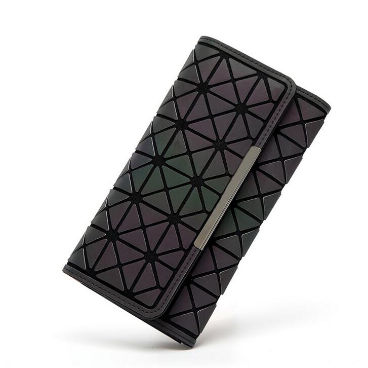 Maelove geometry wallet handbag noctilucent female hologram Clutch purse Matt Color/luminous wallet: Stlyle  B