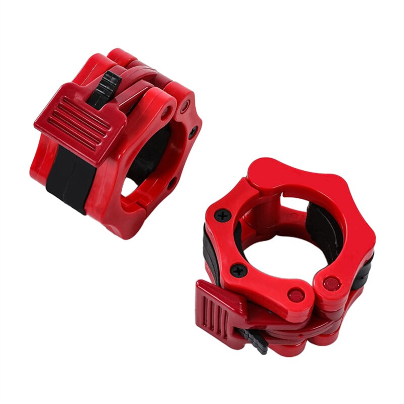25/50mm Spinlock Barbell Collars Quick Release Barbell Clamps Olympic Weight Bar Clips for Weightlifting and Strength Training: 2 pcs red / 25MM