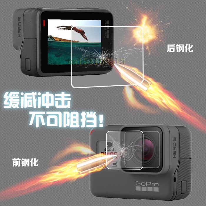 Clownfish-Película protectora de pantalla LCD para Gopro Hero 5/6/7, Protector de pantalla, película de vidrio templado, tapa/cubierta para gopro7 6 5