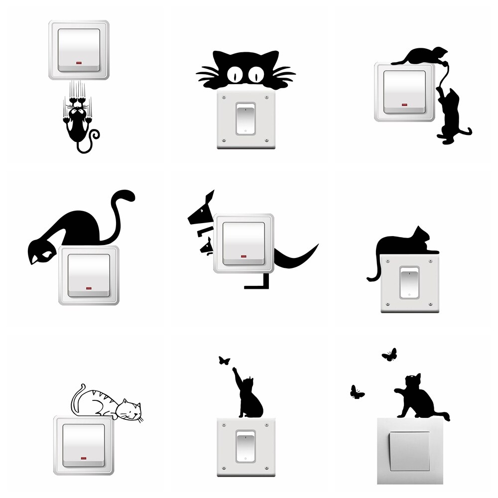 Diy kat aftagelig kunst vinyl wallstickers stue soveværelse vægmaleri