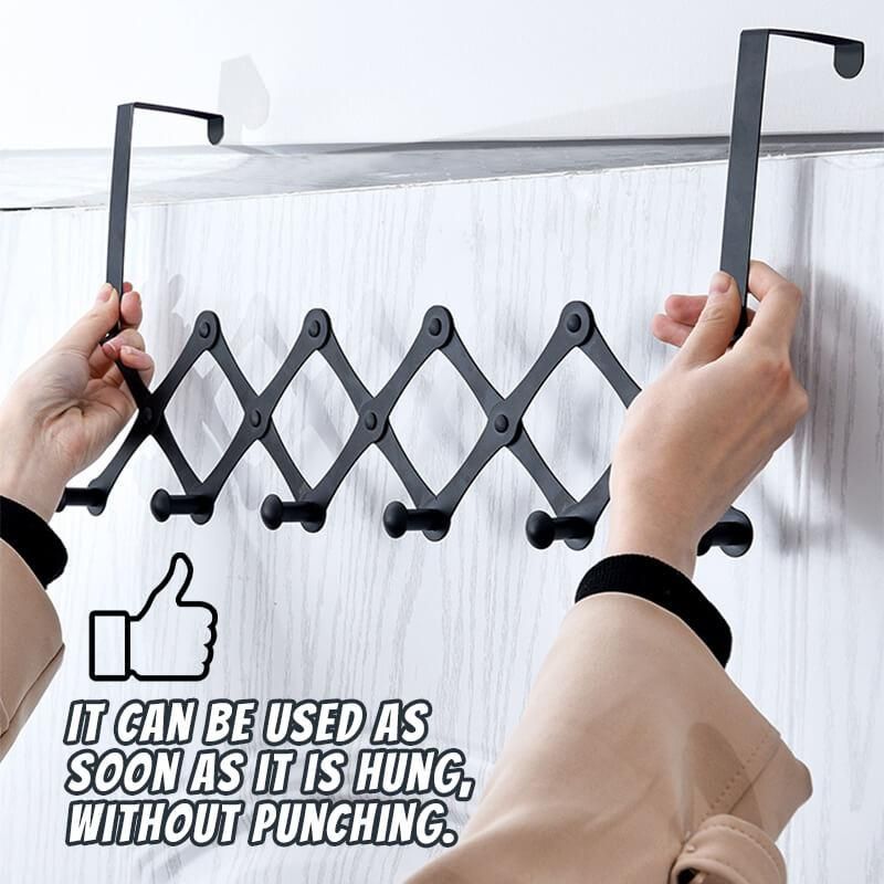 Door Back Hanging Telescopic Hook Telescopic Folding Hook Clothes Hanger Diamond-shaped Door Back Wall Hanging Coat Rack Handbag