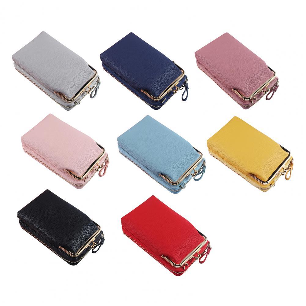 Verkoop! Aankomst Vrouwen Mode Faux Lederen Portemonnee Lange Diagonale Schoudertas Telefoon Rits Clutch