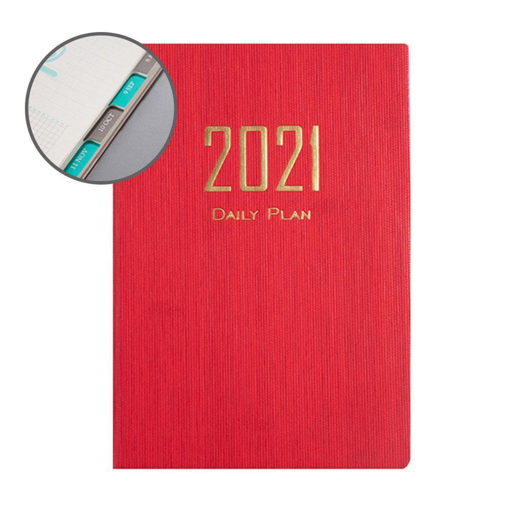 Time Management Schedule Book Color Calendar Notebook Dates Reminder Planner Table Timetable V4J1: Burgundy