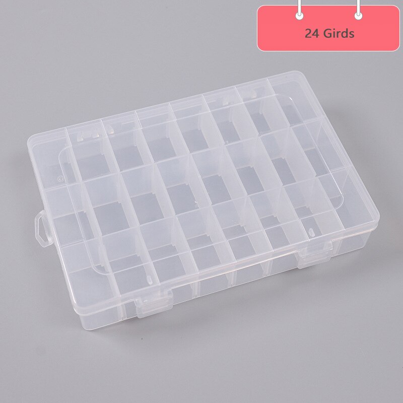 Caja de almacenamiento transparente de rejilla para cinta adhesiva Washi, 8/15/24/36, bolígrafos para artículos variados, organizador de escritorio para manualidades DIY, contenedores: 24 Grids