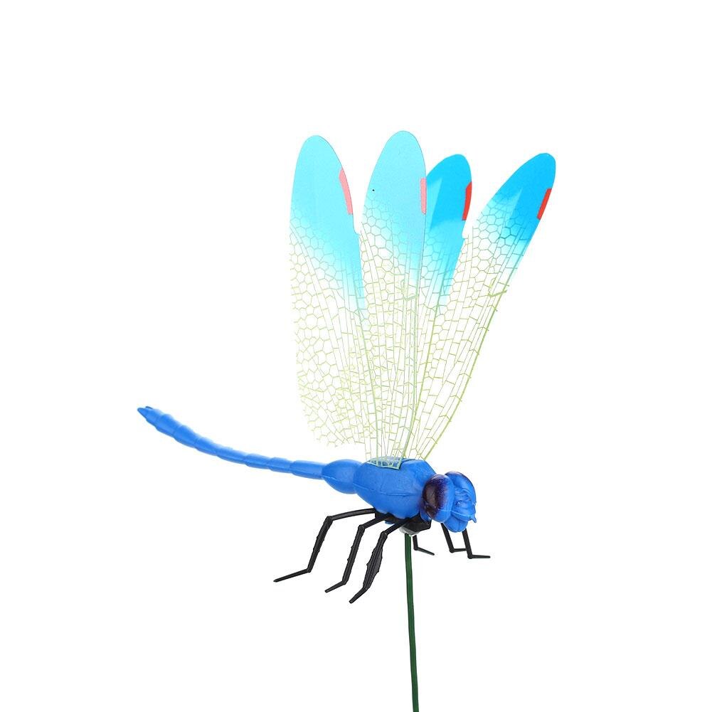 Øyenstikker hage dekor 2 stk 3d plast naturtro blomsterpotte plen dekorasjon vakker hage ornament hagearbeid utendørs