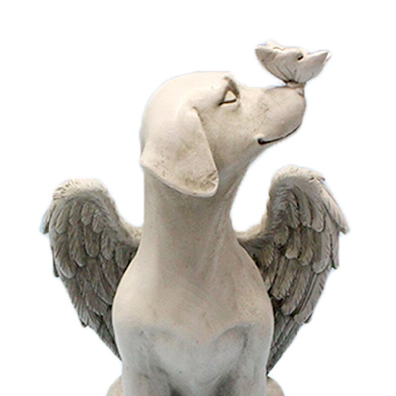 Pet Gravestone Angel Dog Statue Pet Memorial Tombstone Garden Backyard Grave Marker Dog Memorial Stone Dog Remembrance Keepsake