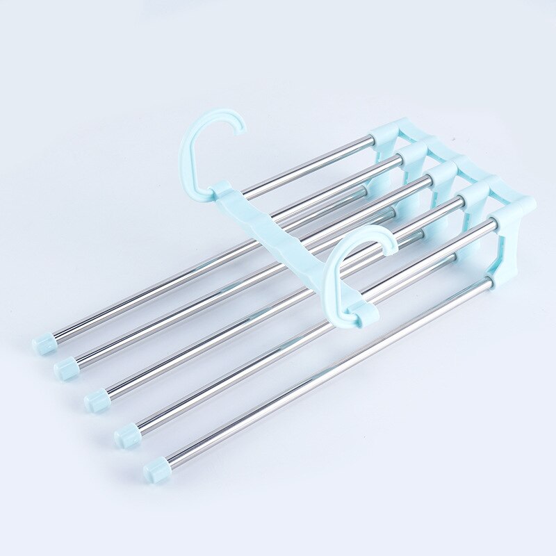 Edelstahl Hosen Gestell Multi-funktionale 5 in1 Magie Aufhänger für hosen Kleiderschrank hosen kleiderbüGel Hosen Lagerung Schrank Hange: Licht Gelb