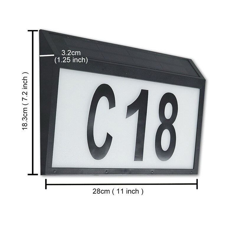 House Number Led Solar Lamp Waterproof Door Address Digits Plate Plaque Mailbox Solar Wall Lamp Lawn Lamp House Number Light