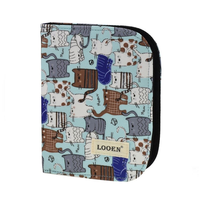 1 Pc Haak Opbergtas Met Rits Multi Kleuren Breien Accessoire Organizer Haak Haak Houder Hand Craft Naaien Naald Zak: sky blue black