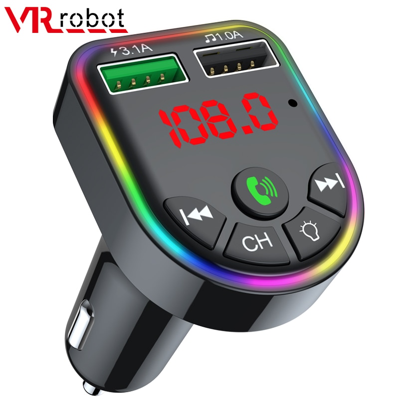 VR robot Led Backlit Bluetooth Auto MP3 Speler Fm-zender Draadloze Stereo Handsfree Carkit Ondersteuning Tf Card/U Disk Afspelen