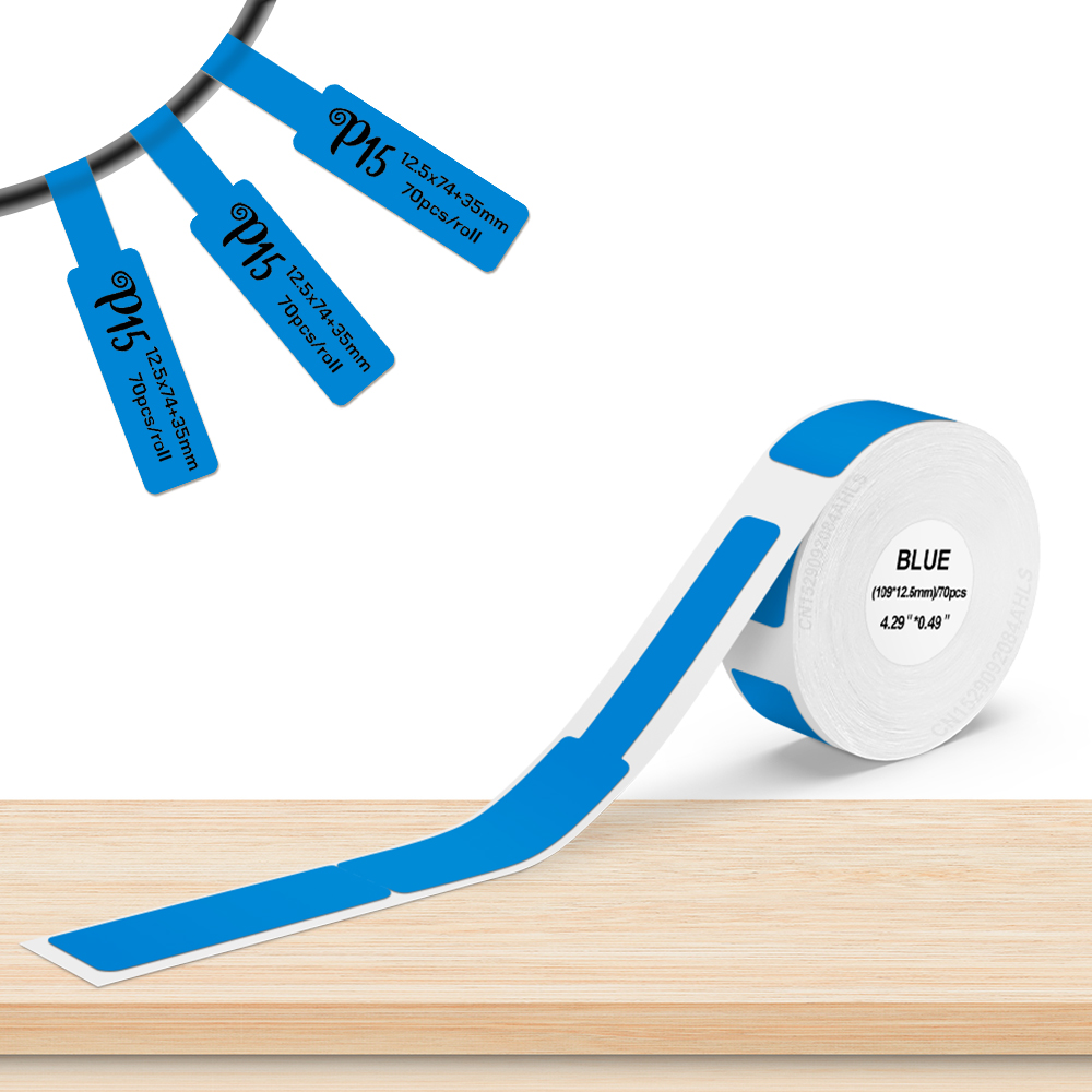 P15 Papierrolle 15x40 Thermoaufkleber 12x40 15x30 14x40 Thermodruckerband Transparentes Etikettenpapier für P15 P12 P11 D30 Q30S: Marine Blau