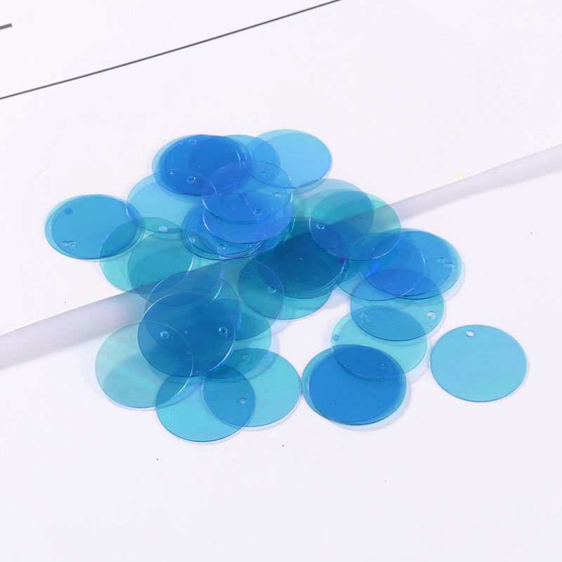 90Pcs/Lot Transparent Sequins 2cm Large Round Sequin Paillettes Sewing Craft With Side Hole for Women Garments DIY Accessories: D Blue Transparent