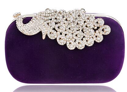 SEKUSA embrayage sacs de soirée couronne strass sacs de soirée sac à main sac à bandoulière pour mariage diamants dame sac à main Mini sacs de soirée: YM1009purple