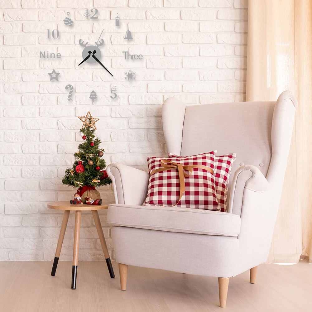 Wall Clock Watch Clocks 3D DIY Acrylic Stickers Living Room Needle Europe Horloge Christmas Year Decorations