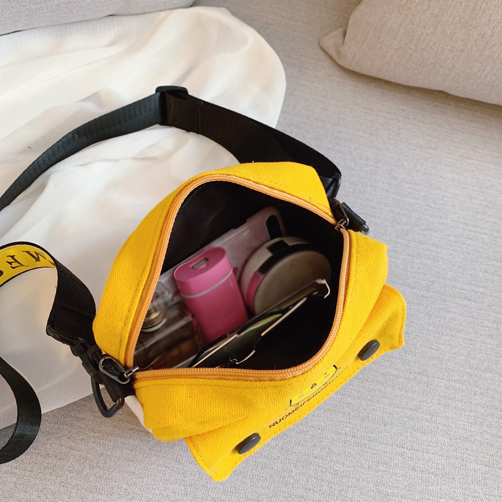 Sac en toile femme sac de messager sauvage étudiant sac à bandoulière fille mignonne #25