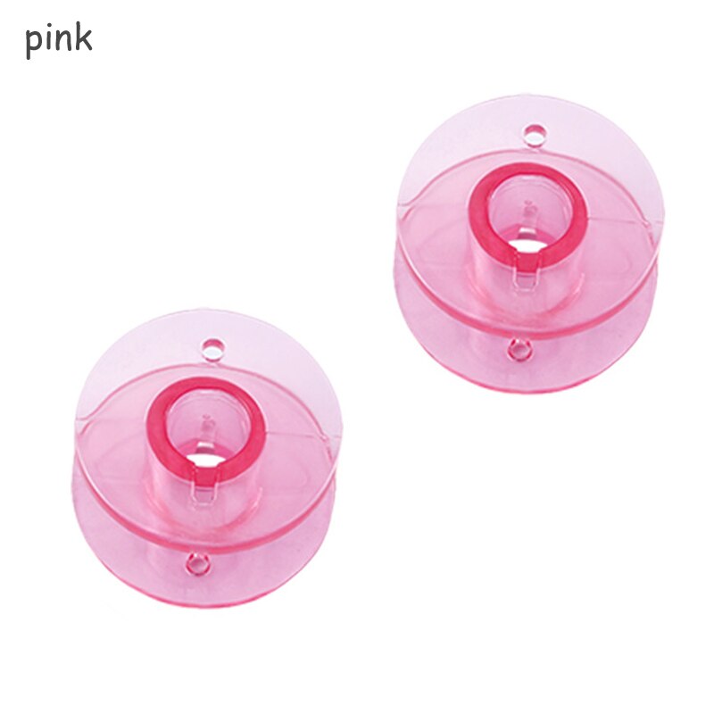 30 pz bobina vuota bobine di plastica trasparente macchine da cucire bobine forniture di abbigliamento accessori per strumenti di cucito multifunzione: Colore rosa