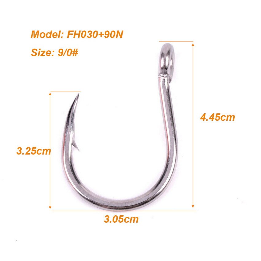 100pcs Saltwater Fishing Hook JIGGING HOOK 1/0#-13/0# Model Stainless Steel Fishhook Made In Taiwan Jig Fishing Hooks Carp Hooks: Size  9