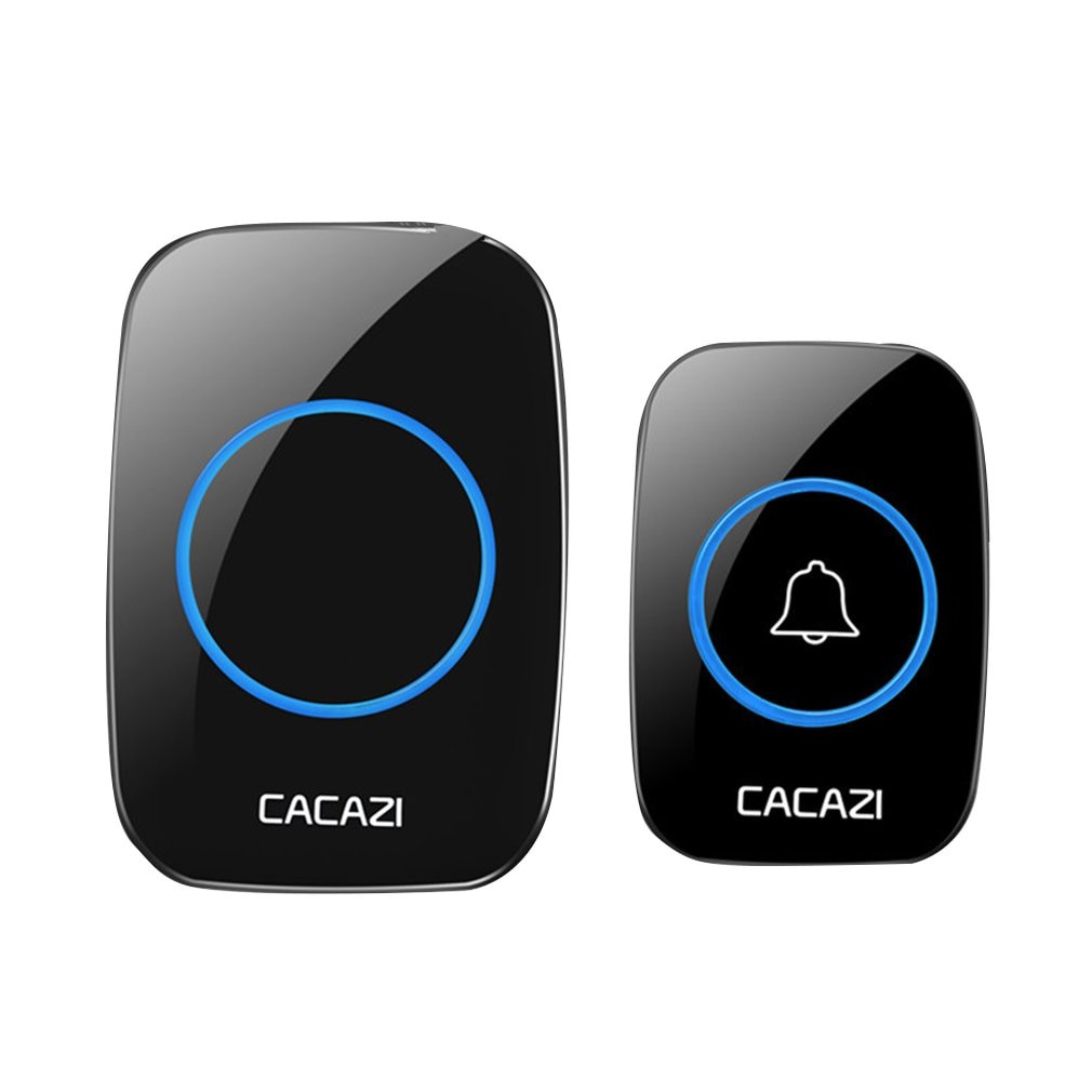 CACAZI Draadloze Deurbel Waterdicht 300M Remote EU AU UK US Plug smart Deurbel Chime batterij 1 2 knop 1 2 3 ontvanger AC