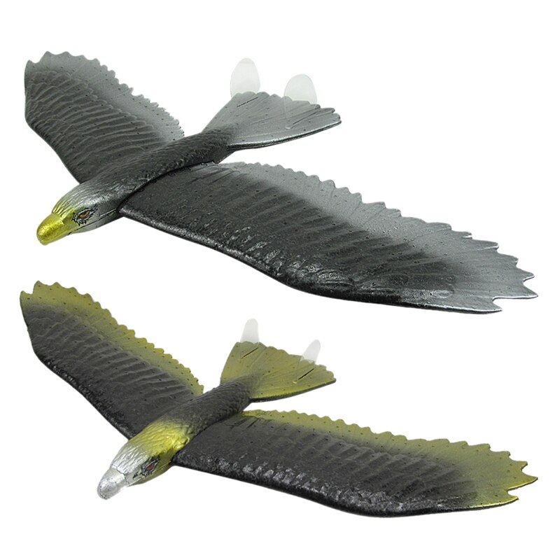 2PCS 57Cm EPP Schaum Hand Werfer Wirft Adler adler Segelflugzeug DIY Modell Spielzeug (Gold + Silber): Default Title