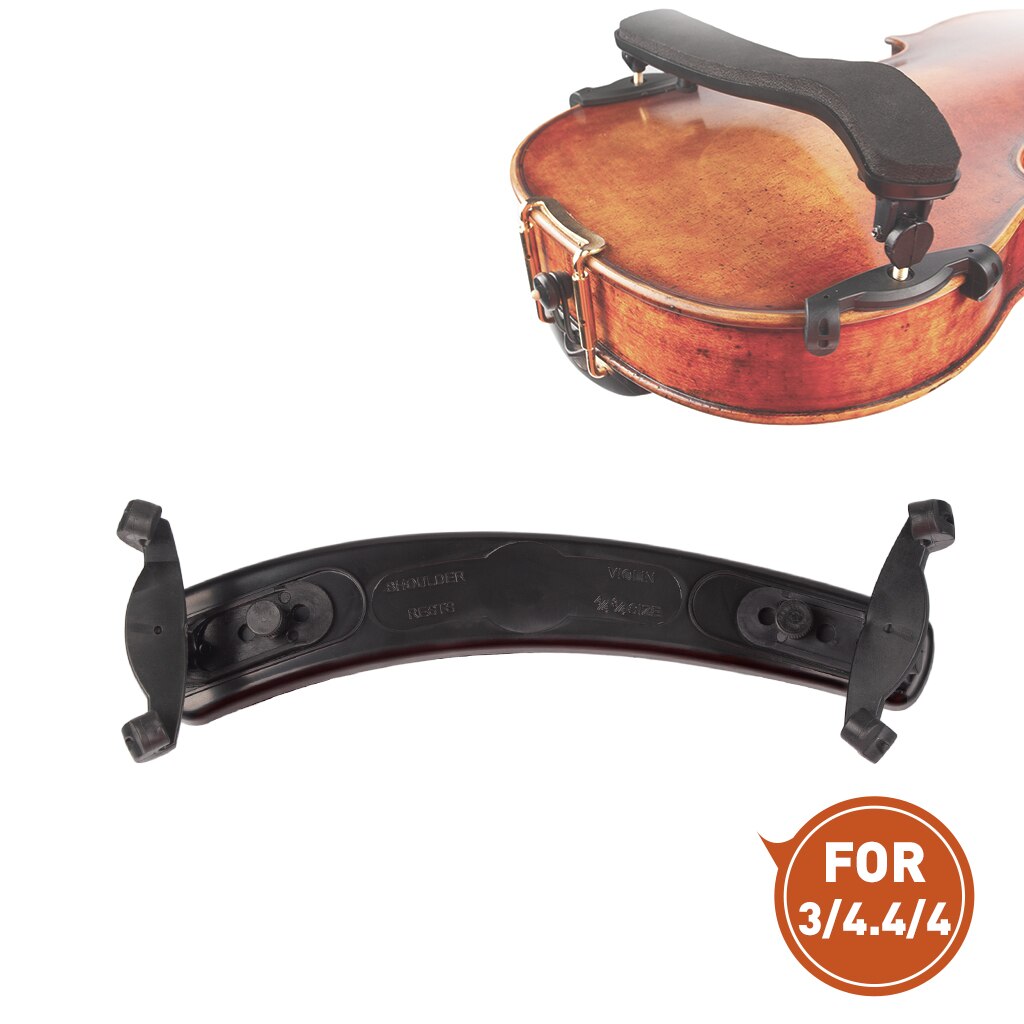 Adjustable Violin Shoulder Rest 3/4 4/4 Violin Pad Support Parts Fittings Bon Violin Shoulder Rest Foam Wood Violin: Plastic Black 44 43