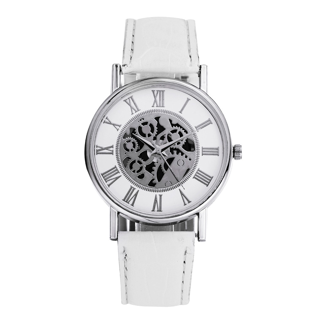 Watches Mens Gmt Leather Strap Watch OTOKY Watch For Women Business Sport Wrists Watches Female Bracelet Clock: White