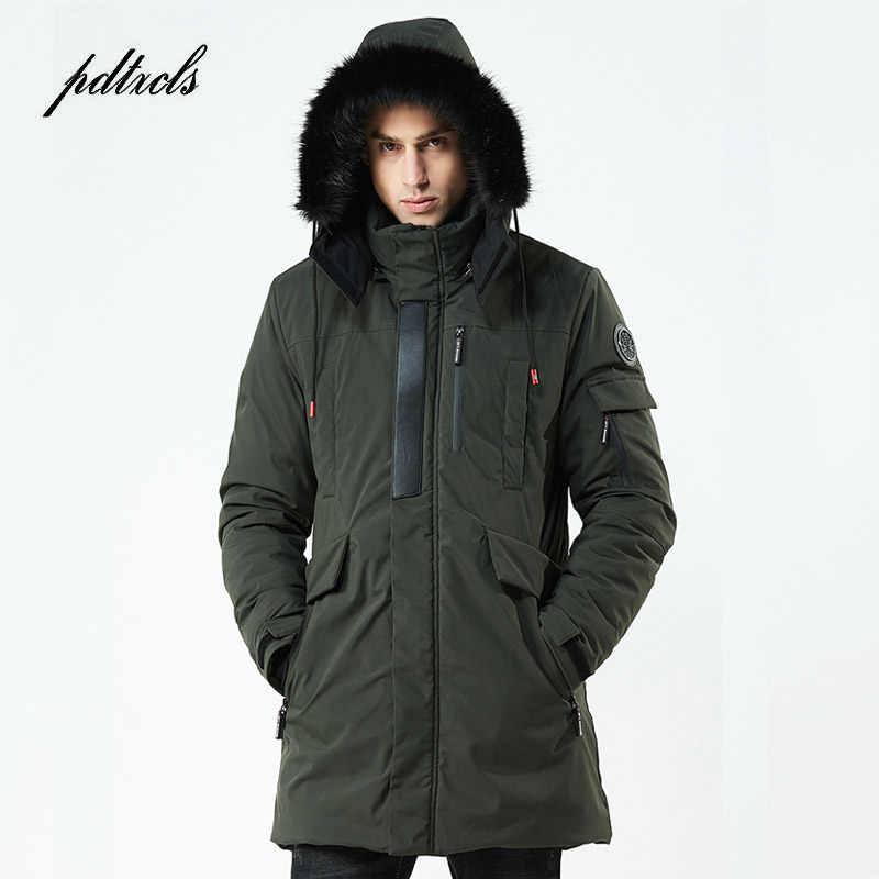 Vinter casual lång stil huva epaulett bomull vadderade jackor herr tjock hatt vindtät herr parkas fickor kappor