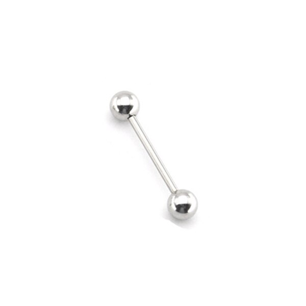 1PCs Stainless Steel Tongue Piercing Septum Industrial Barbell Earrings Ball Tongue Rings Body Piercing Jewelry 4 Colors: Silver