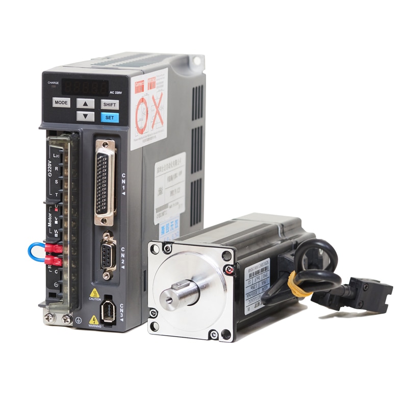 Delta 400W 3A AC 750W Servo Motor 3000RPM Single Phase 80ST M02430 AC 200W Servo driver + Servo Motor Driver