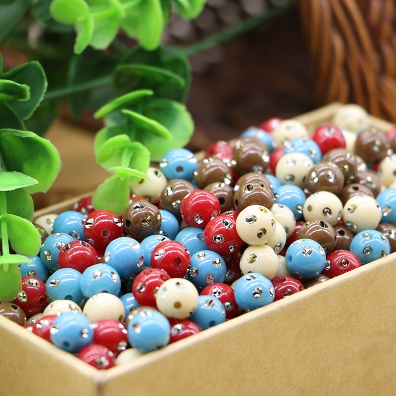 10 mm håndlavede diy perler materiale akryl perle perle i en løs perle og farverig