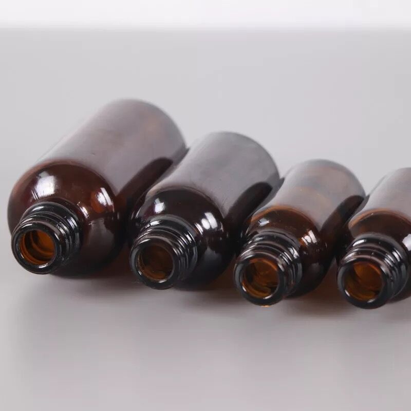 1pcs 5-100ml Portable Amber Glass Essential Oil Spray Bottles Mist Sprayer Container Travel Refillable Bottle Transparent Brown