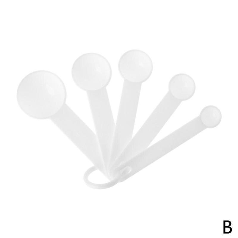 5 st / uppsättning måttsked färgglad plast tesked matsked köksredskap: B