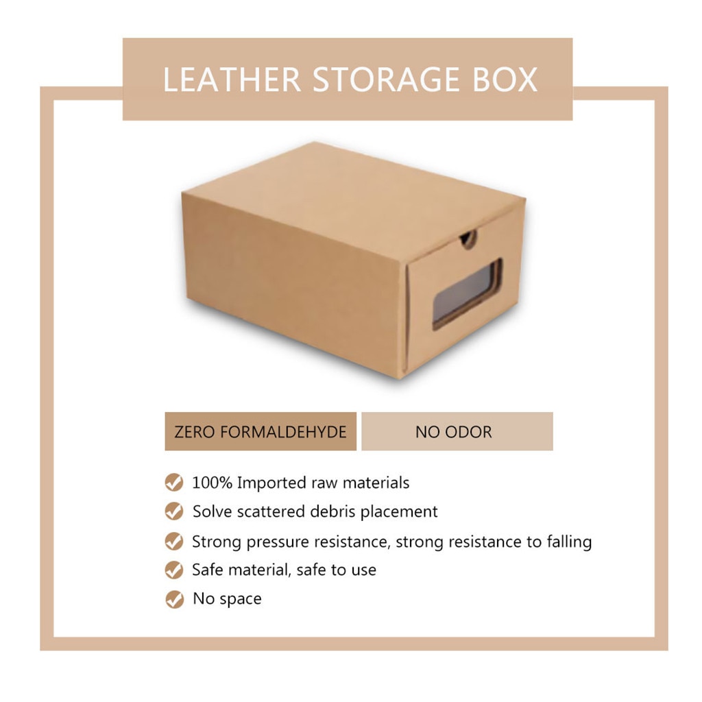 Thick transparent cowhide paper box Thickened Kraft Cardboard Box Transparent Drawer Shoebox Receptacle Box paper storage