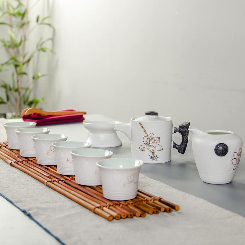 China Kung Fu Thee Set Prachtige Transparante Porselein Theepot en Kopjes Thee Thee Ketel Beste Chinese Keramische Ambachten B021