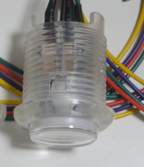 10 stücke Arkade-Spiel Goldleaf RGB beleuchtet 3,3 V Druckknopf 2,8mm für Mutter oder virtuelle Flipper pacled64 oder I-PAC io: Weiß