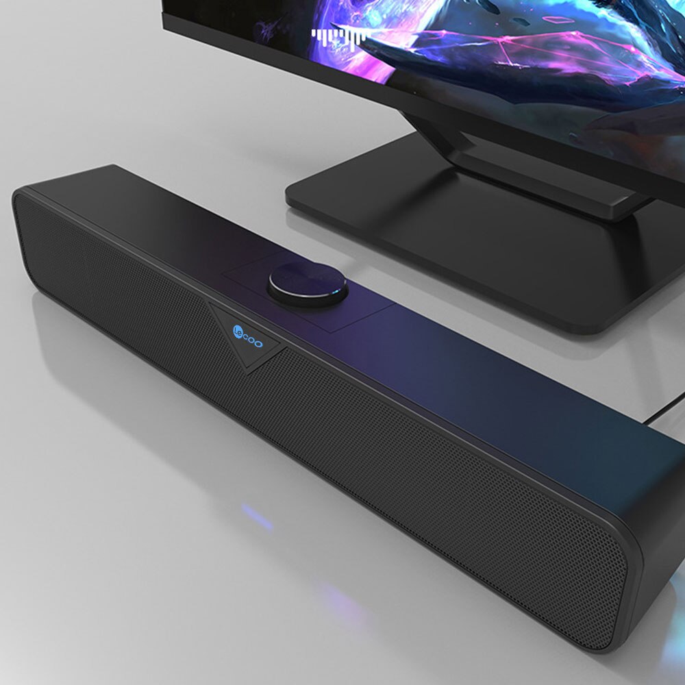 Lenovo Lecoo DS102 Sound Bar Wireless Bluetooth 5.0 Speaker USB Powered Wired Mini Soundbar Speaker Subwoofer for PC Tablet