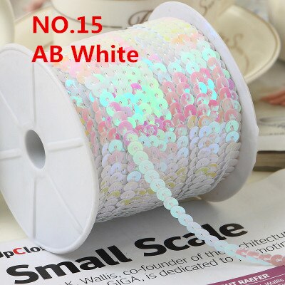 100Yard 6Mm Ab Plating Kleur Spangle Pailletten Lint Op Trim, platte Ronde Sequin Naaien Pailetten String In Roll Voor Wedding Craft