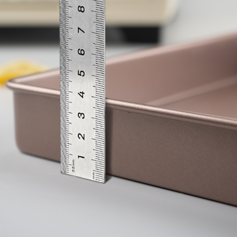 Zackoo 28x28cm stampo per rotolo di torta antiaderente teglia da forno in acciaio al carbonio stampo forno casa oro bianco stampi per pasticceria piatto quadrato tortiera