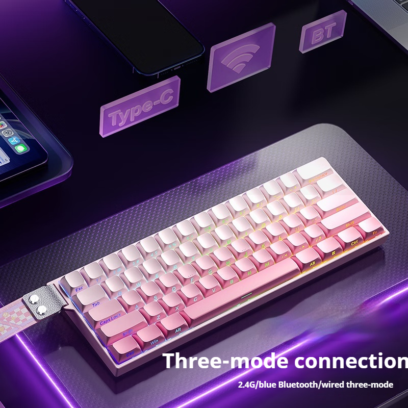AULA MINI 60HE Magnetic Switch Keyboard Tri-Mode 8KHz Gaming Custom Mechanical KeyboWired Connection Low Latency 0.01mm 2.4G