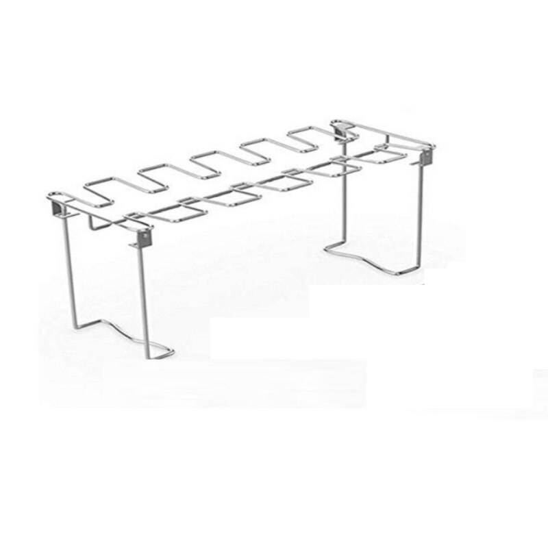 Non-Stick Rib Shelf Stand Barbecue Rib Roast Rack Stainless Steel Grilling BBQ Chicken Beef Ribs Rack Grilling Basket Grill Net: 02