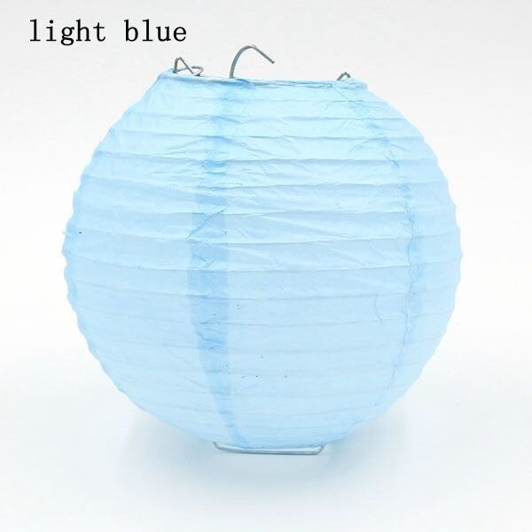 1Pcs 6Inch (15Cm) kleurrijke Papieren Lantaarn Ronde Lamp Bruiloft Thuis Party Festival Verjaardagsfeestje Decoratie Tuin Diy Supplies: Light blue