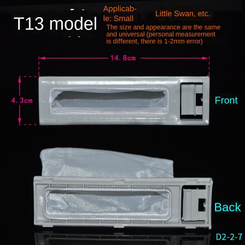 Automatische Semi-Automatische Pulsator Wasmachine Filter Doos Garbage Collection Doos Filter Filter Tas Reparatie Onderdelen: T13- washer Filter