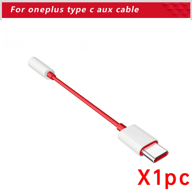 Câble d'origine Oneplus Type C vers 3,5 mm One Plus USB C à 3. Adaptateur audio 5 Jack Aux One plus 12 ouvert Nord CE 3 10 11 9t 9 Pro 8: WHITE