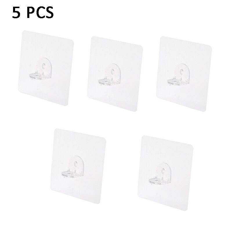Adhesive Wall Hook Wall Hanger Transparent Suction Cup Sucker Hook Layered Partition Bracket Triangle Bracket Support Shelf Hook: 5 PCS