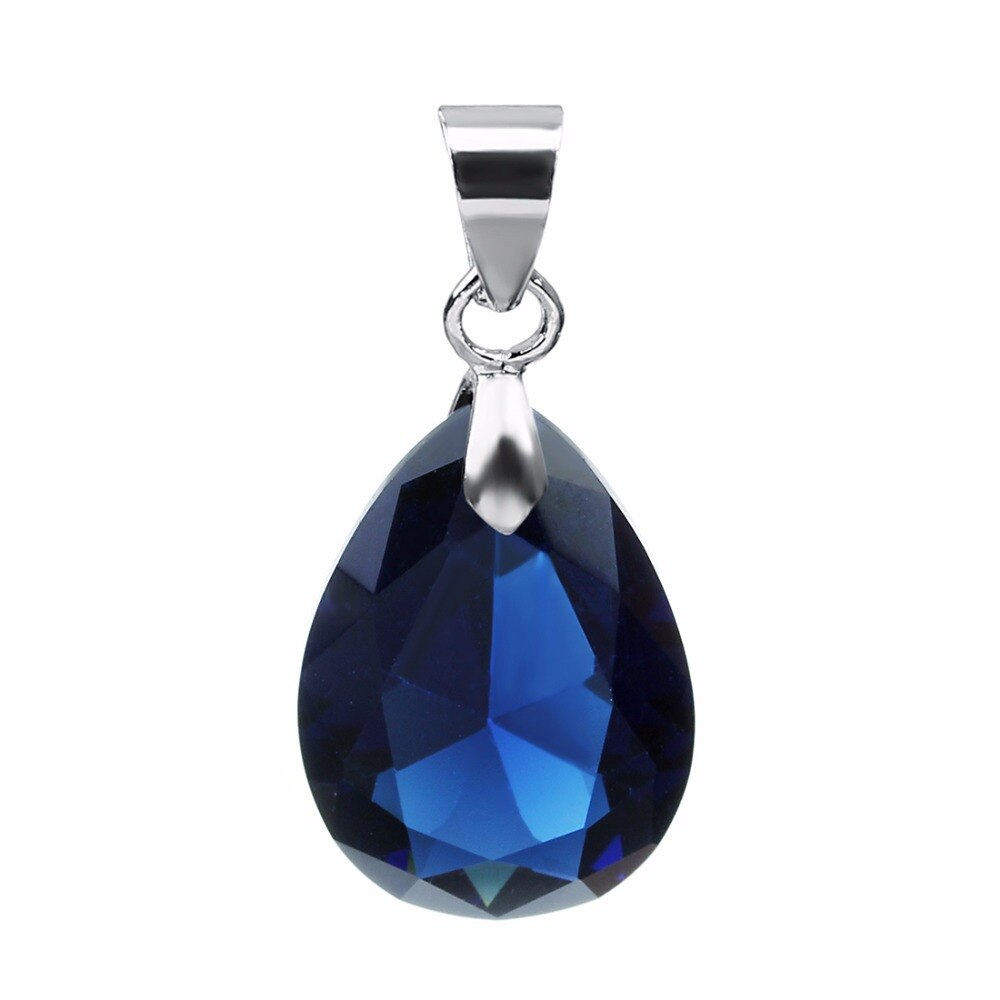 2 pz/lotto di Colore Argento AAA Cubic Zirconia Acqua Pendente di Goccia Viola Rosso CZ Per La Collana Degli Orecchini Del Pendente Per Le Donne di Nozze
